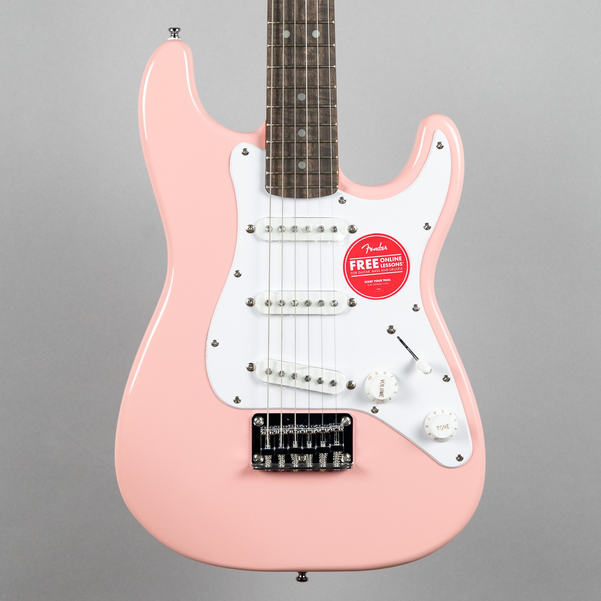 Squier Mini Stratocaster, Laurel Fingerboard, Shell Pink