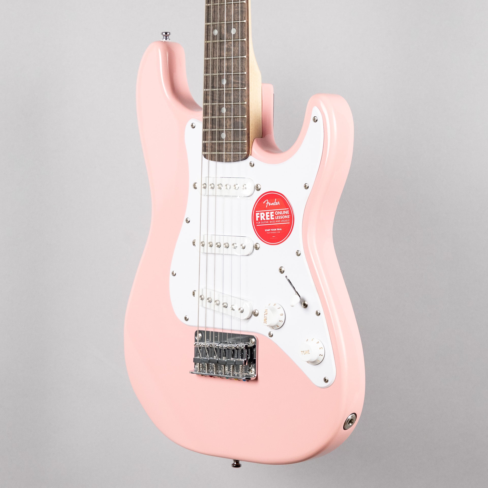 Squier Mini Stratocaster, Laurel Fingerboard, Shell Pink