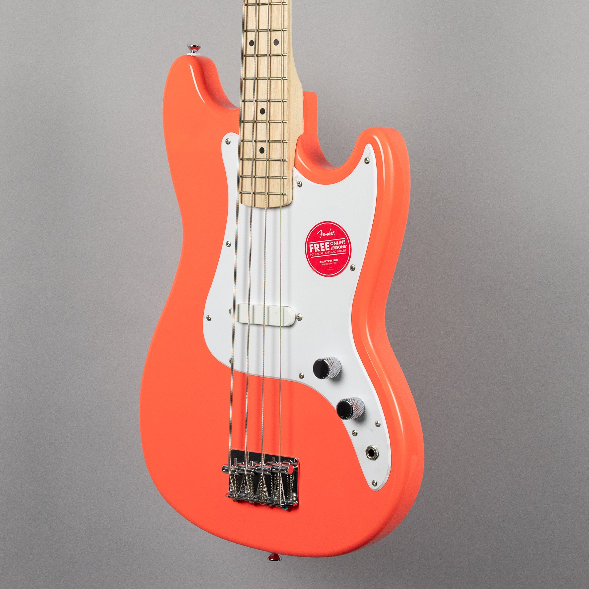 Squier Sonic Bronco Bass, Tahitian Coral – Carlton Music Center