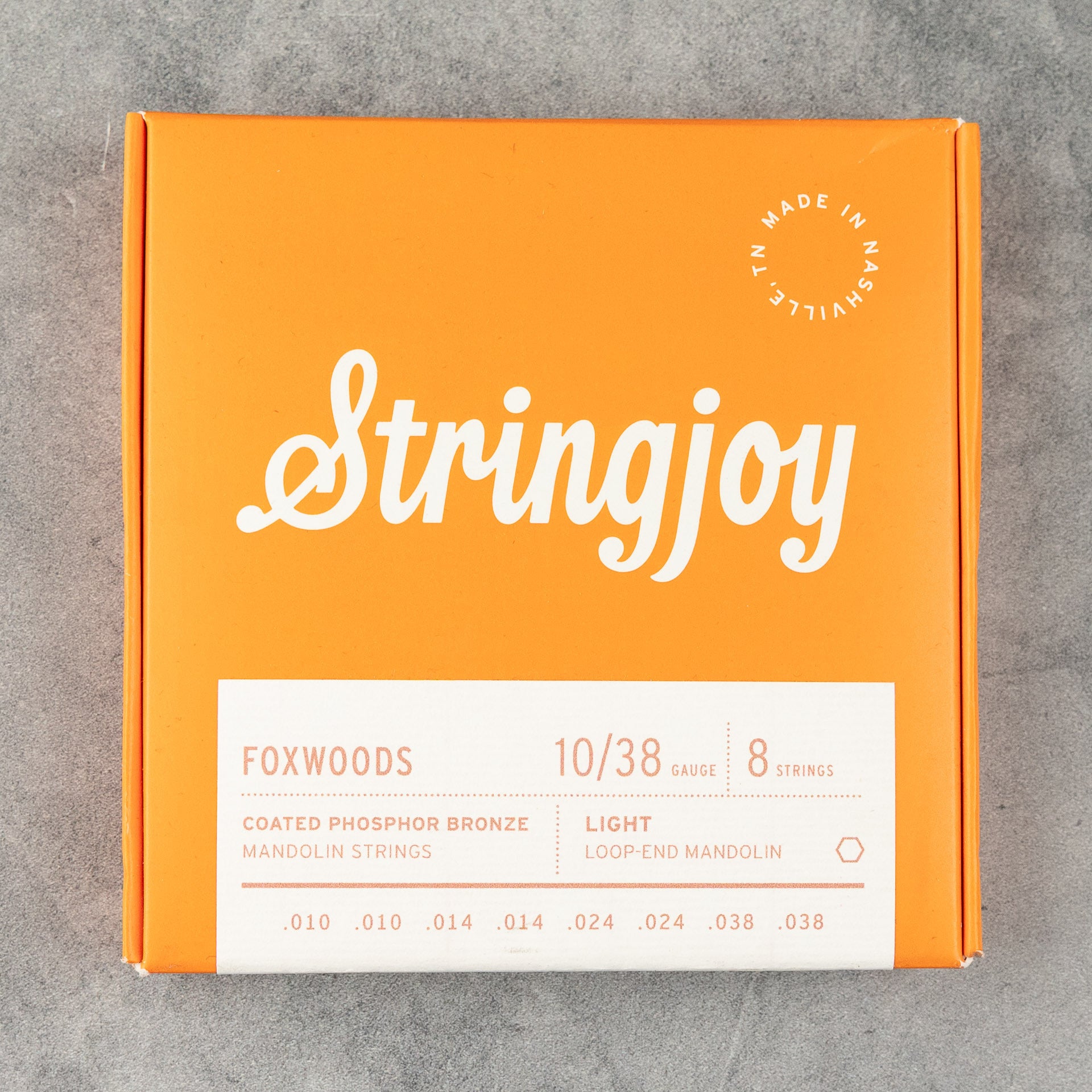 Stringjoy Foxwoods Mandolin 10-38 Light Gauge Coated Phosphor Bronze Strings