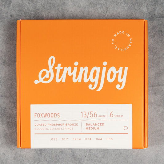 Stringjoy Foxwoods Medium Gauge (13-56) Coated Phosphor Bronze Acoustic Guitar Strings