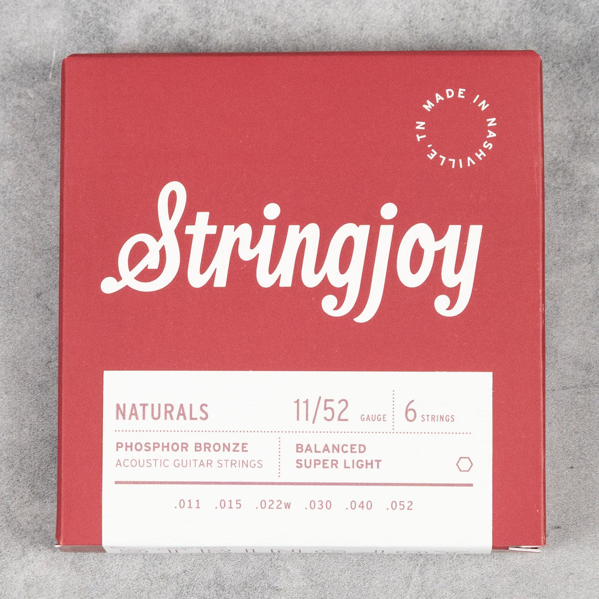 Stringjoy Naturals Acoustic Guitar 11-52 Super Light Gauge Phosphor Strings