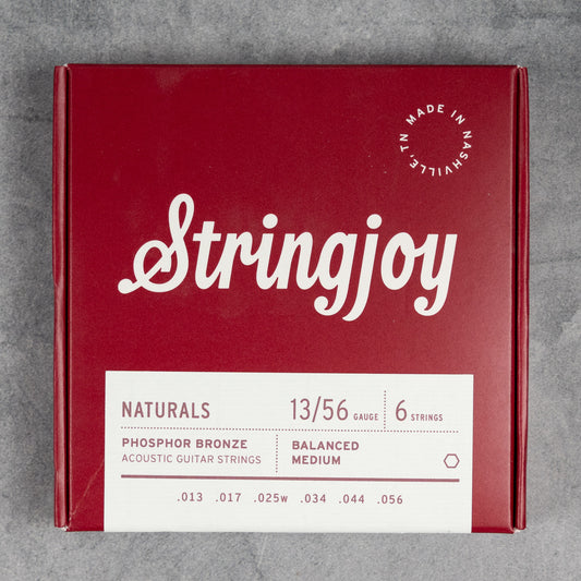 Stringjoy Naturals Medium Gauge (13-56) Phosphor Bronze Acoustic Guitar Strings