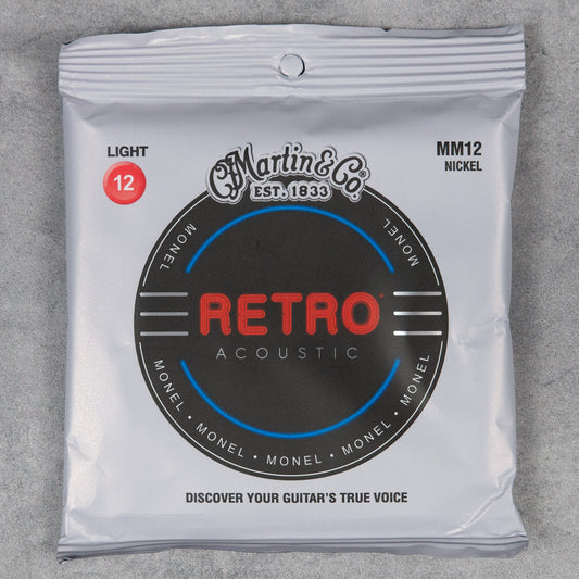 Martin MM12 Retro Acoustic Guitar Strings, Light Gauge .012-.054