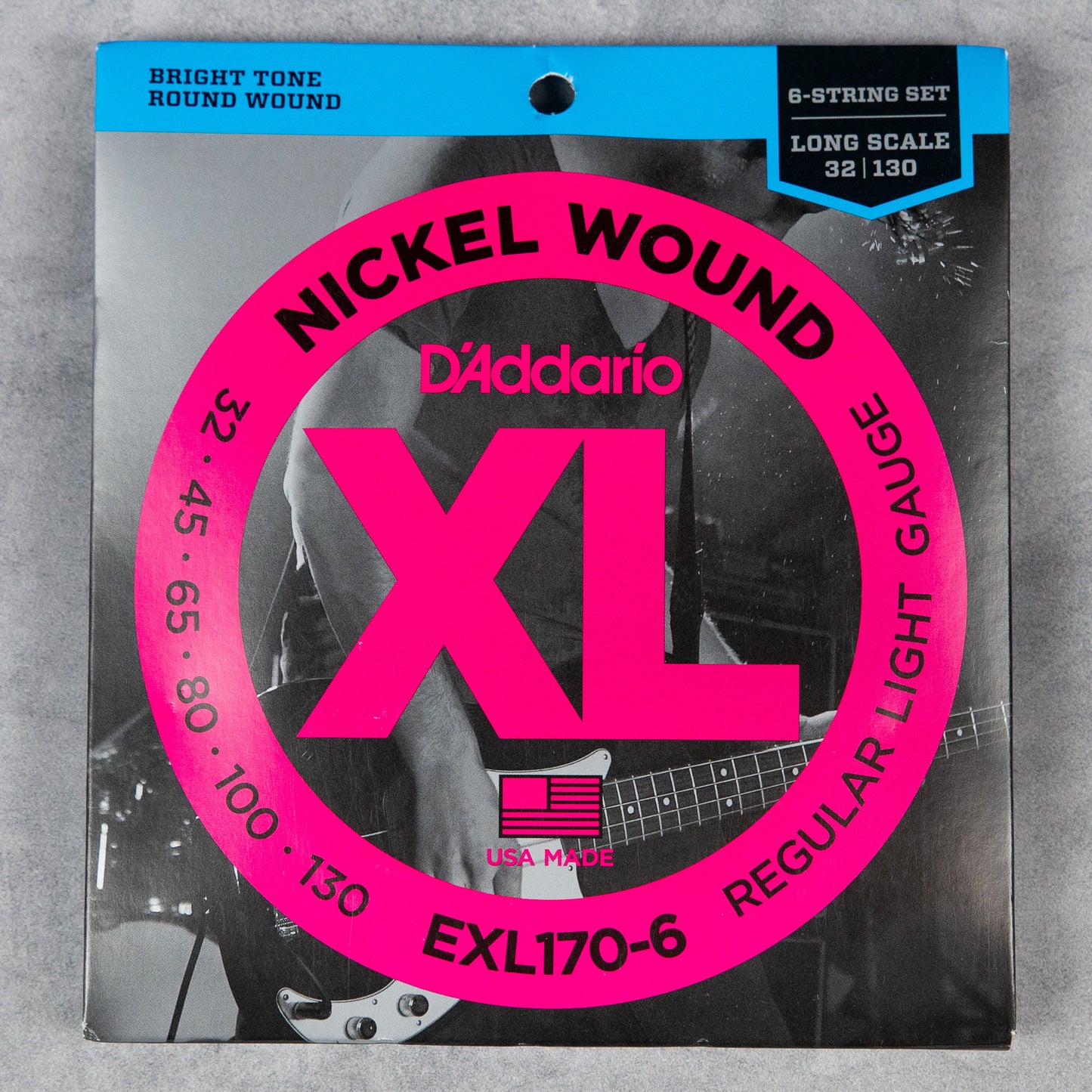 D'Addario EXL170-6 Nickel Wound 6-String, Light, 32-130, Long Scale