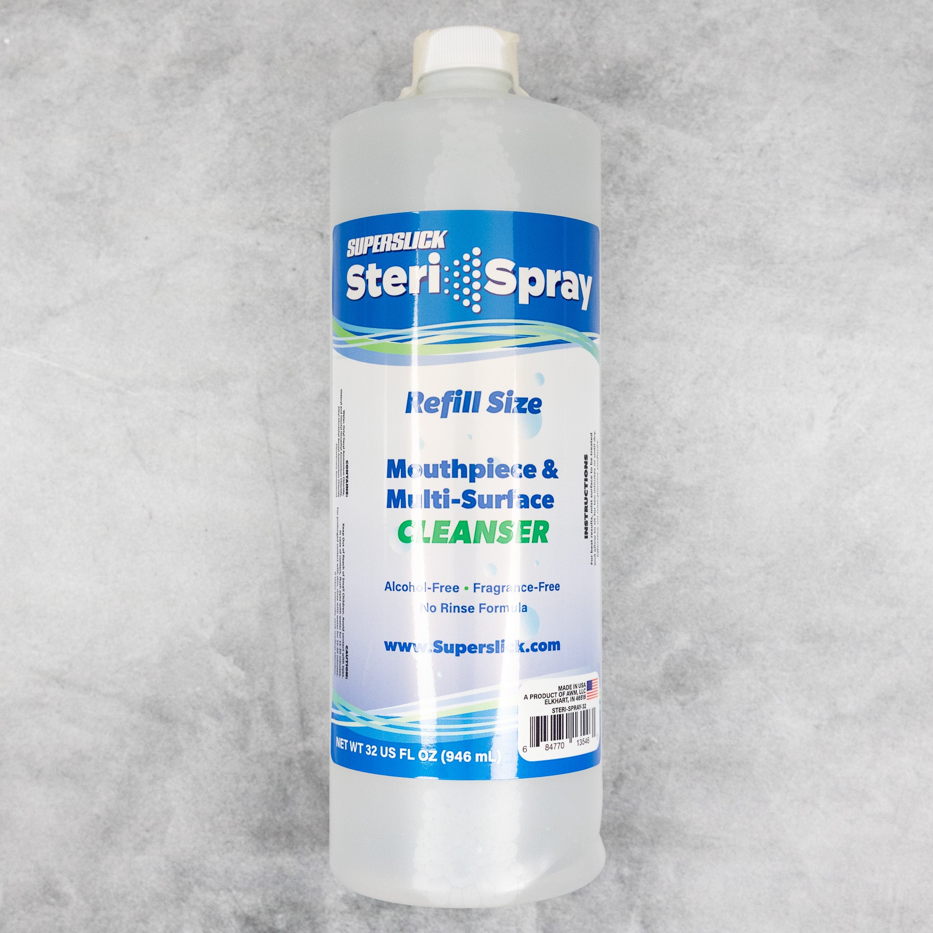 Super Slick Sterispray 32 oz. Mouthpiece Cleaner Refill Bottle