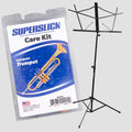 Superslick Trumpet Care Kit / Folding Music Stand Bundle