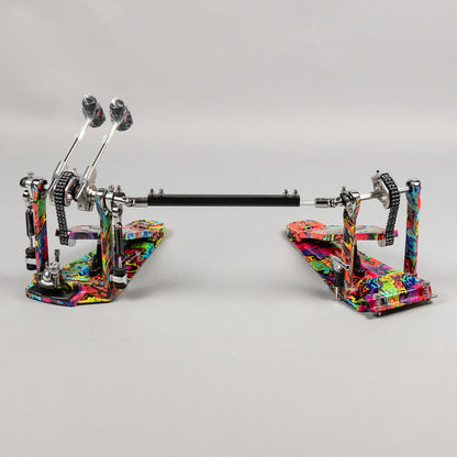 TAMA 50th Anniversary HP900PWMPR Power Glide Twin Pedal, Psychedelic Rainbow