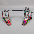 TAMA 50th Anniversary HP900PWMPR Power Glide Twin Pedal, Psychedelic Rainbow