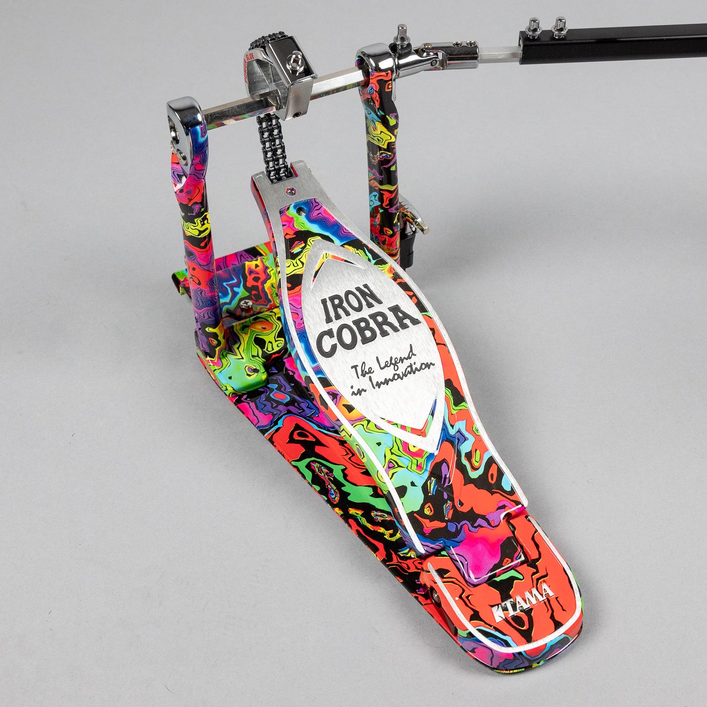 TAMA 50th Anniversary HP900PWMPR Power Glide Twin Pedal, Psychedelic Rainbow