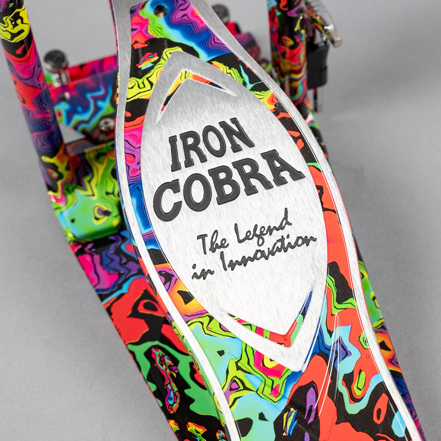 TAMA 50th Anniversary HP900PWMPR Power Glide Twin Pedal, Psychedelic Rainbow