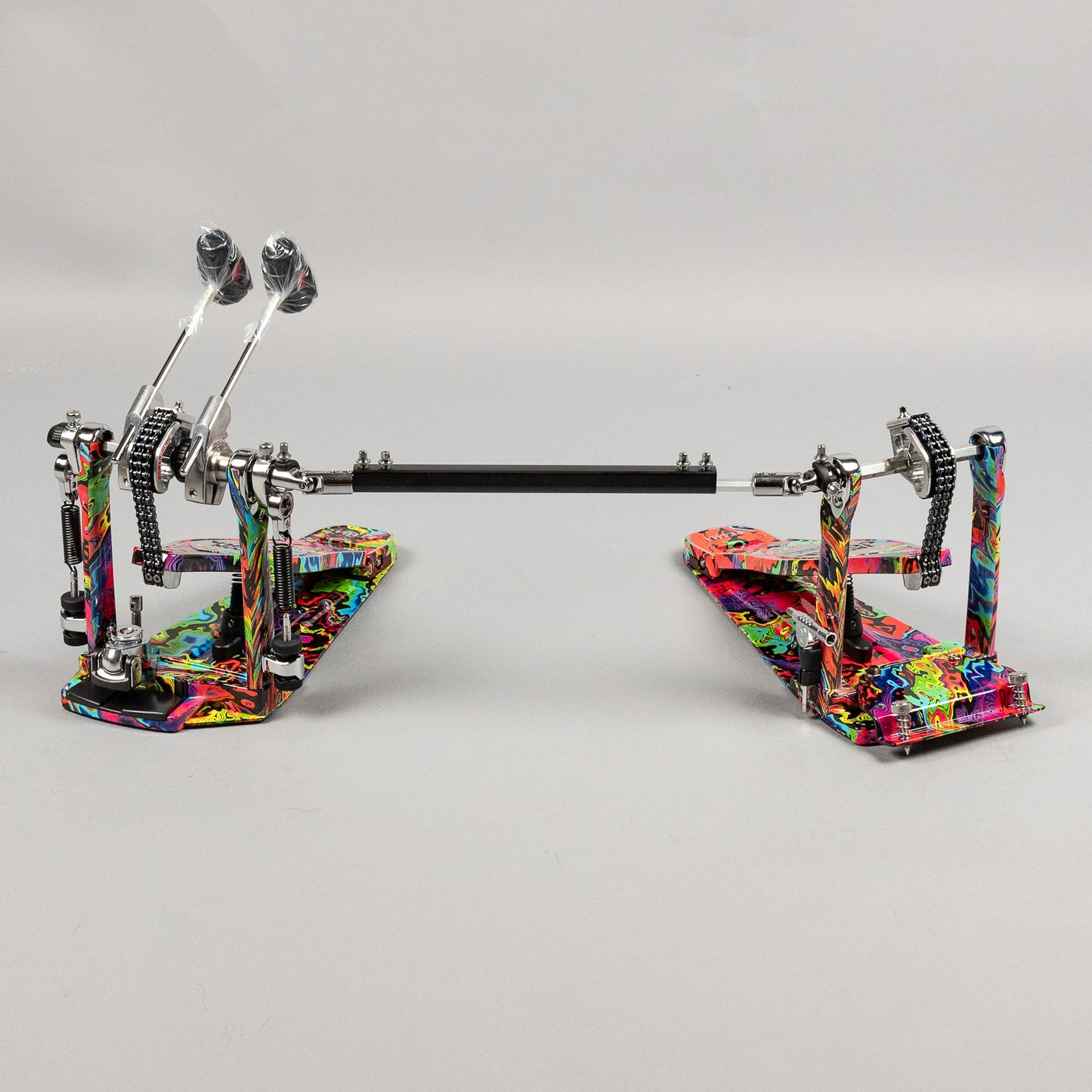 TAMA 50th Anniversary HP900PWMPR Power Glide Twin Pedal, Psychedelic Rainbow