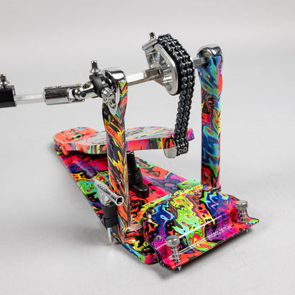 TAMA 50th Anniversary HP900PWMPR Power Glide Twin Pedal, Psychedelic Rainbow