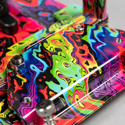 TAMA 50th Anniversary HP900PWMPR Power Glide Twin Pedal, Psychedelic Rainbow