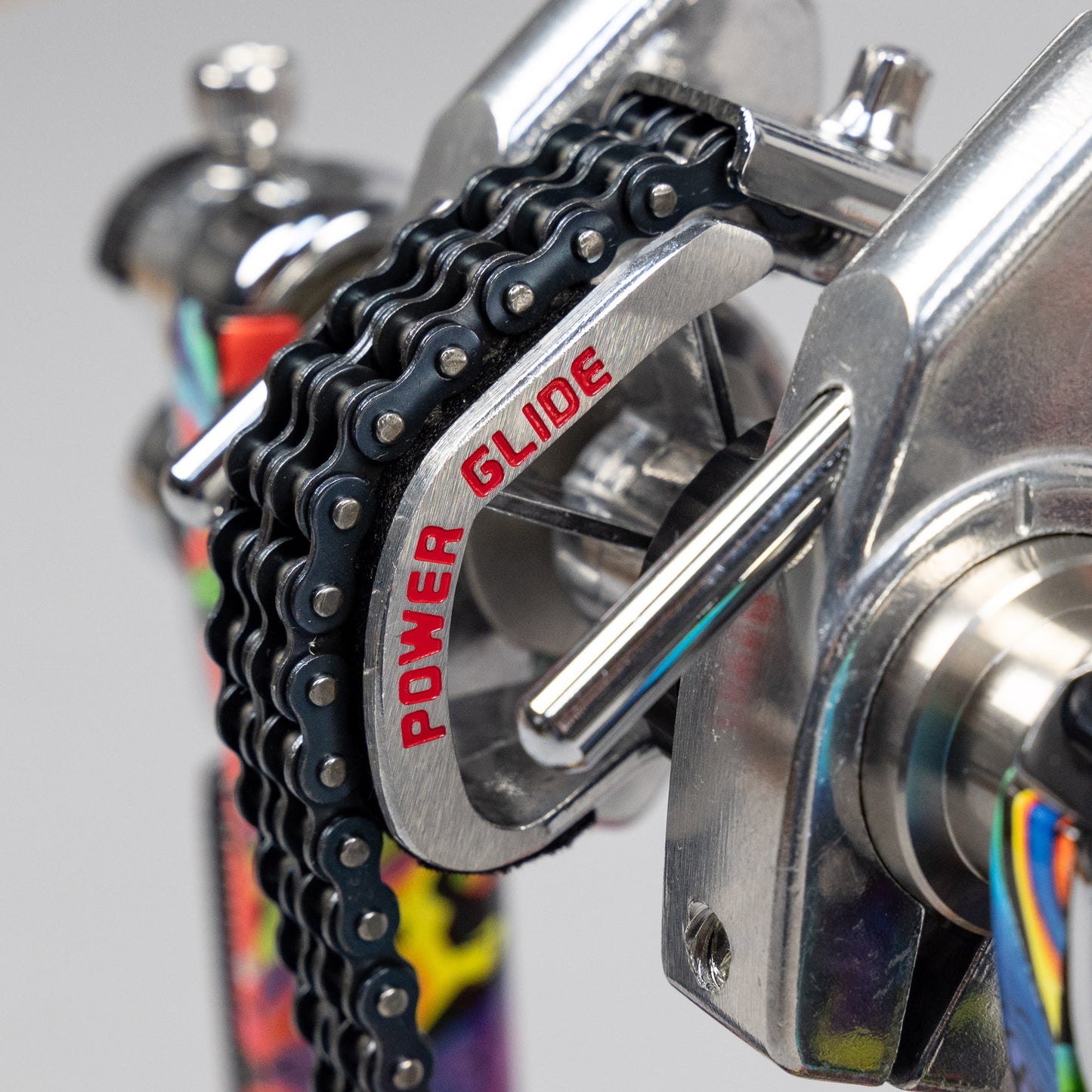 TAMA 50th Anniversary HP900PWMPR Power Glide Twin Pedal, Psychedelic Rainbow