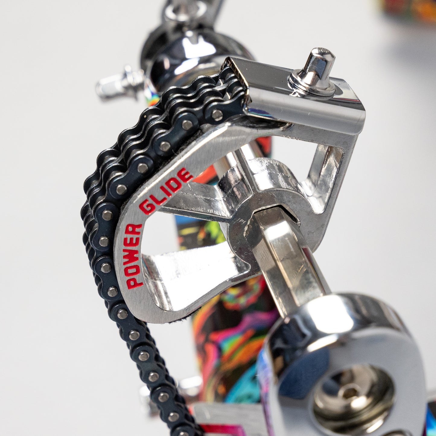 TAMA 50th Anniversary HP900PWMPR Power Glide Twin Pedal, Psychedelic Rainbow