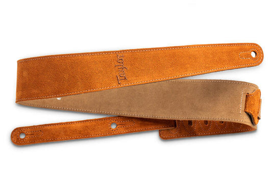 Taylor 2.5" Embroidered Suede Guitar Strap, Honey Gold