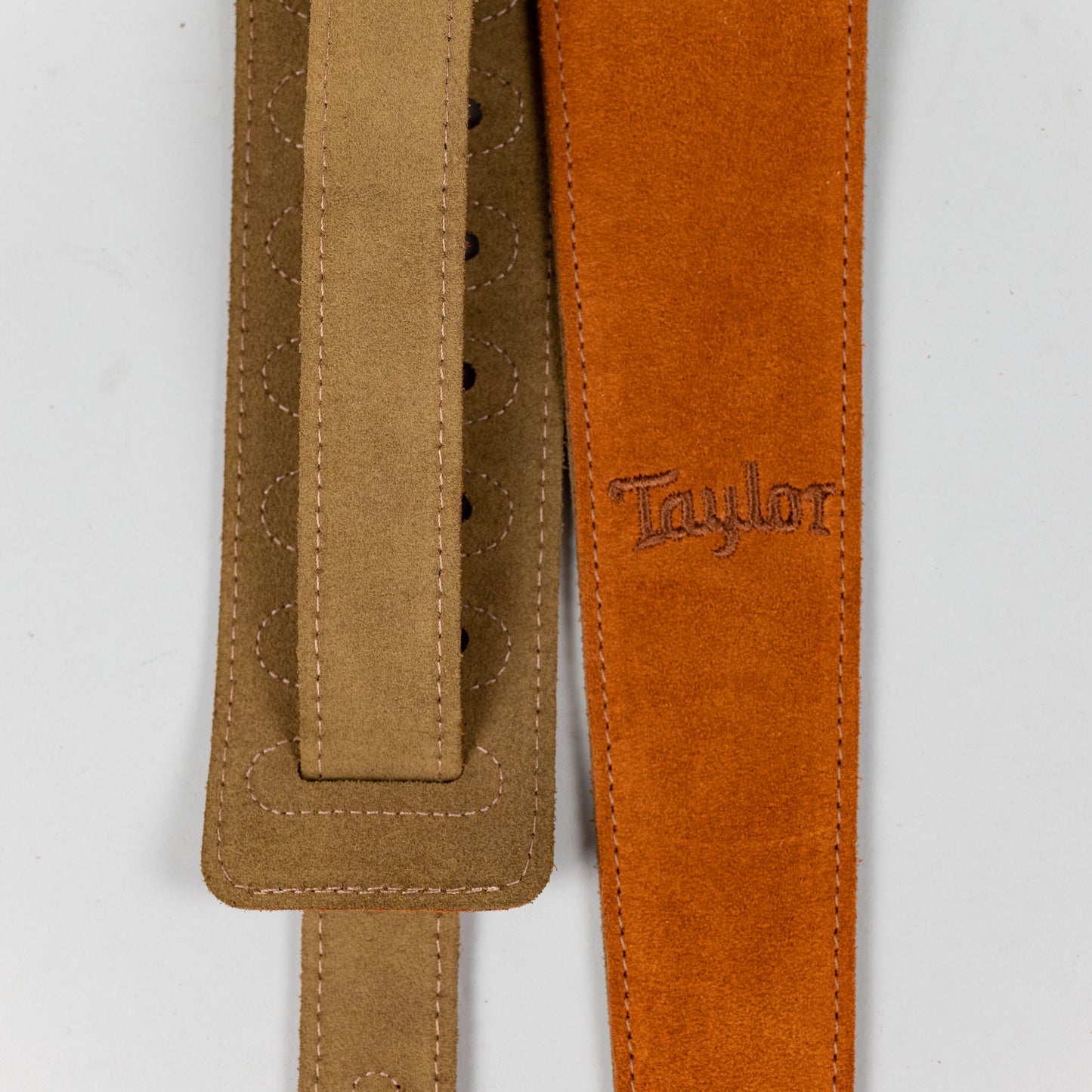 Taylor 2.5" Embroidered Suede Guitar Strap, Honey Gold