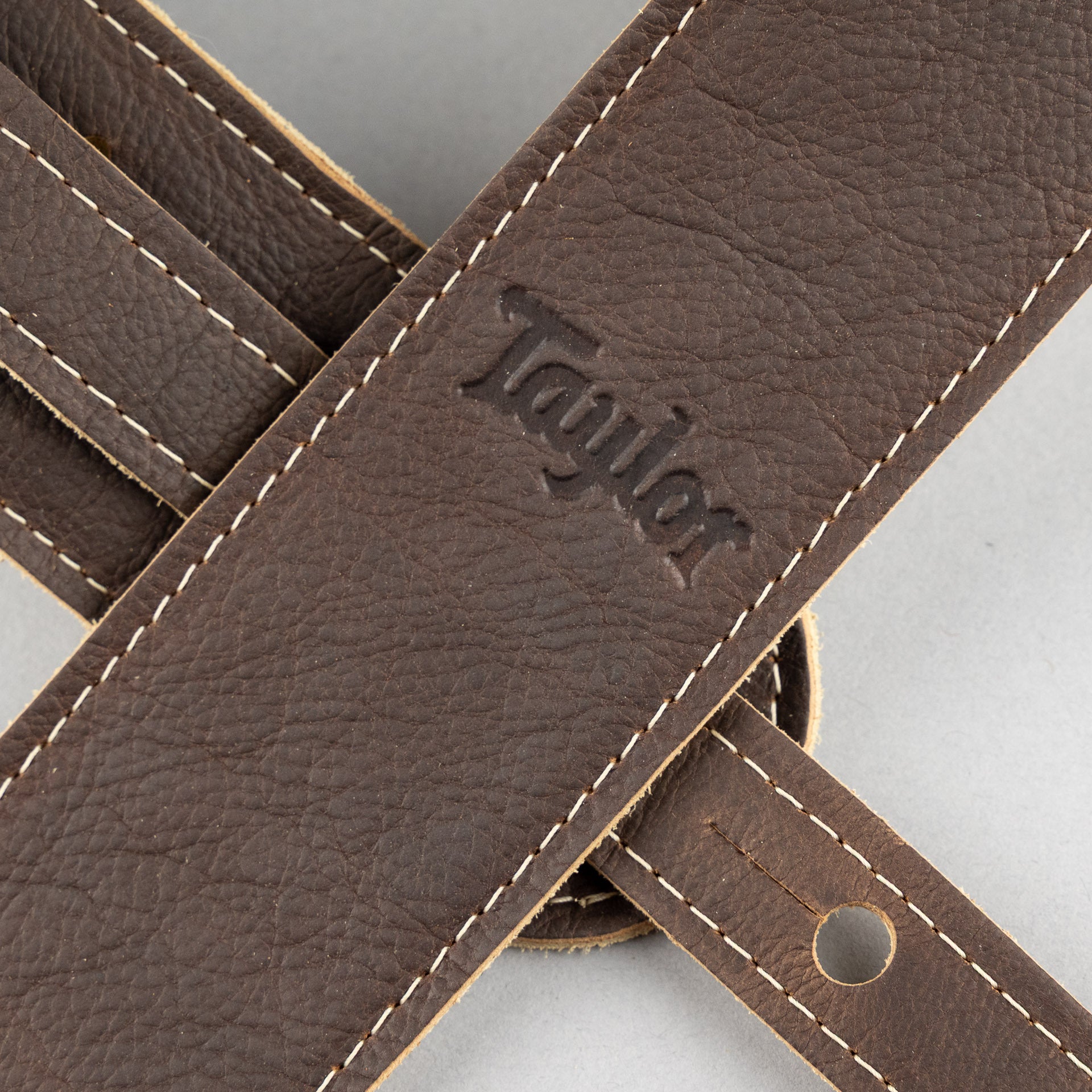 Taylor 2.5" Leather Guitar Strap, Suede Back, Chocolate Brown