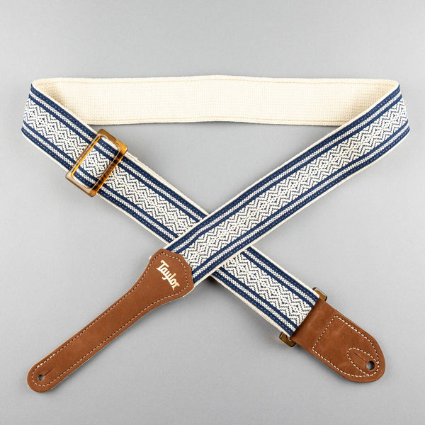 Taylor 2" Academy Strap, Jacquard Cotton, White/Blue