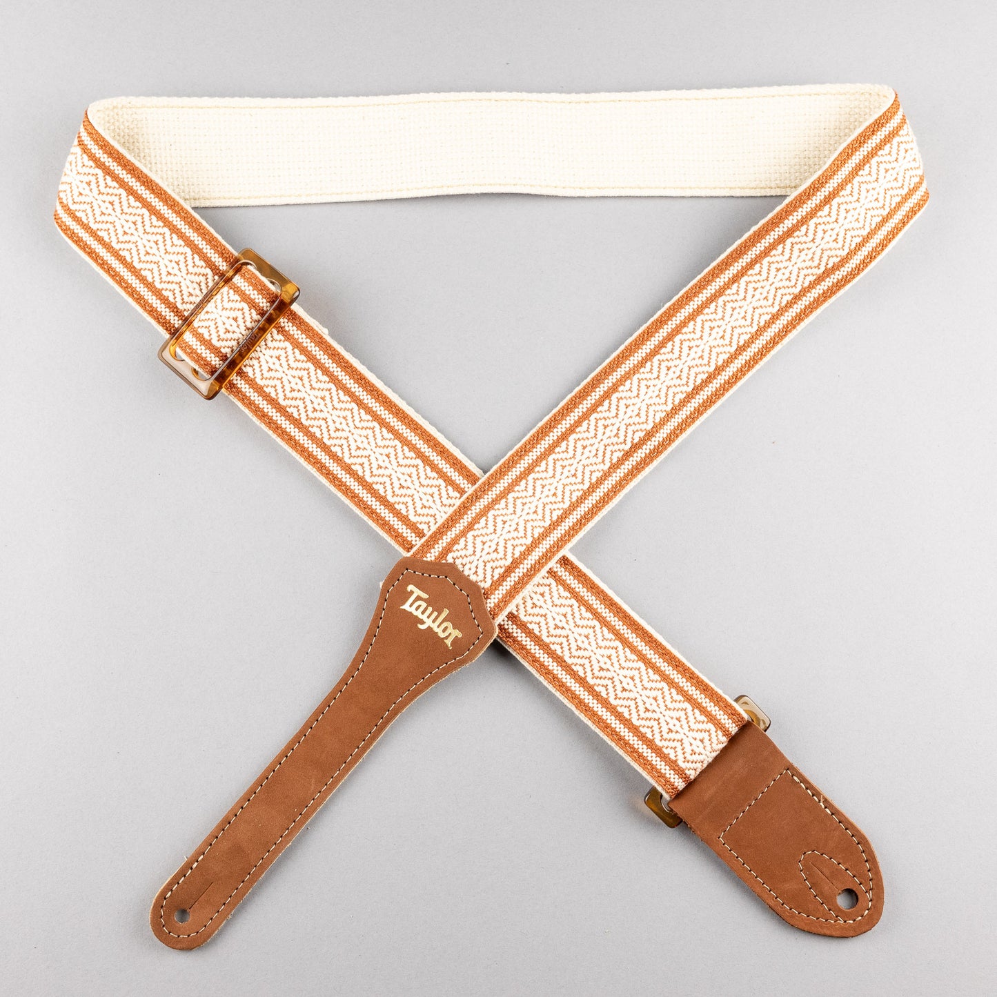 Taylor 2" Academy Strap, Jacquard Cotton, White/Brown