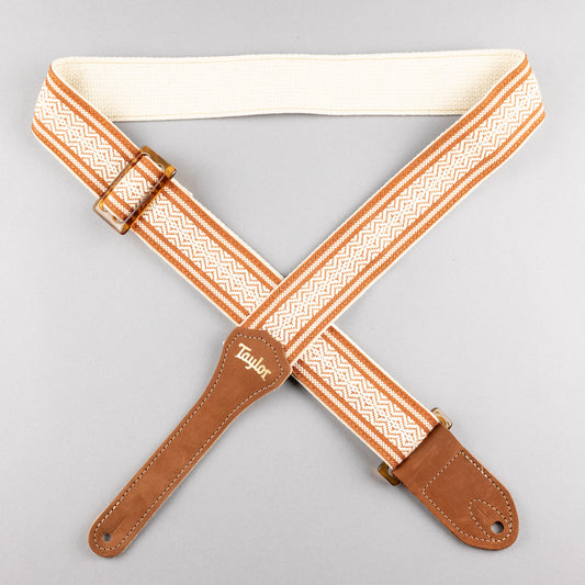 Taylor 2" Academy Strap, Jacquard Cotton, White/Brown
