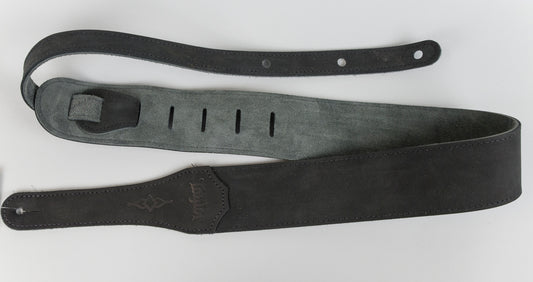 Taylor 300 Series Gemstone Black Sanded Suede Guitar Strap, 2.5"