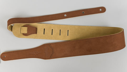 Taylor 300 Series Gemstone Medium Brown Sanded Suede Guitar Strap, 2.5"