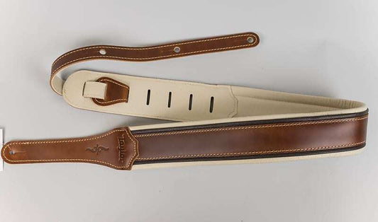Taylor 400 Series Renaissance Medium Brown Leather Guitar Strap, 2.5"