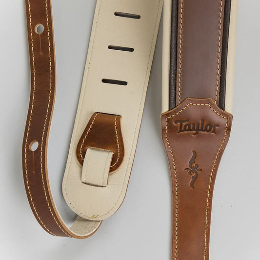 Taylor 400 Series Renaissance Medium Brown Leather Guitar Strap, 2.5"