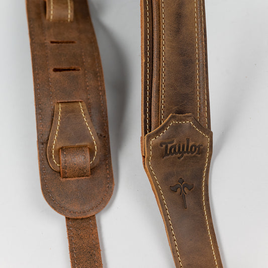 Taylor 600 Series Wings Distressed Leather 2.5" Guitar Strap