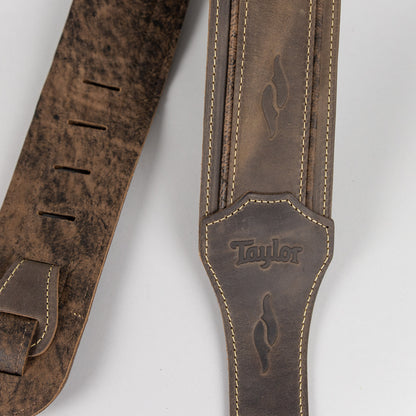 Taylor 800 Series Element Guitar Strap, 3", Dark Brown Distressed Leather