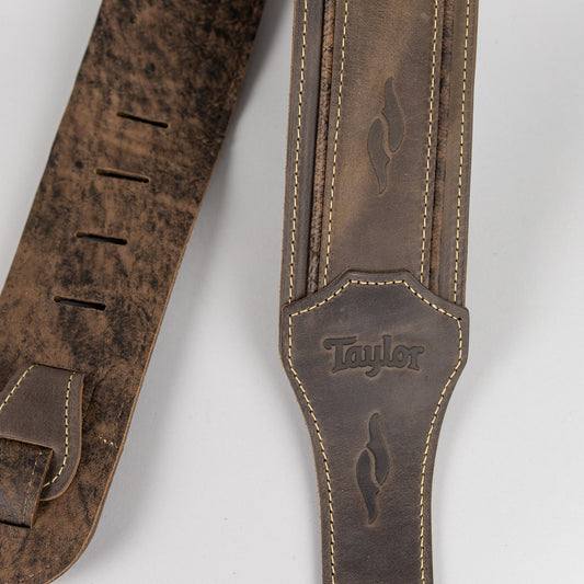 Taylor 800 Series Element Guitar Strap, 3", Dark Brown Distressed Leather