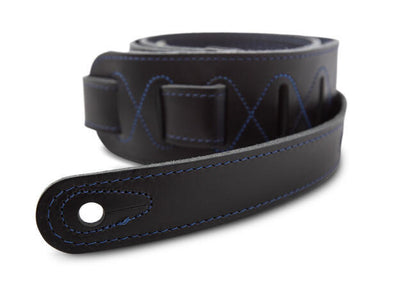 Taylor Blue Denim Strap, Navy Leather Edges, 2.5" Embossed Logo