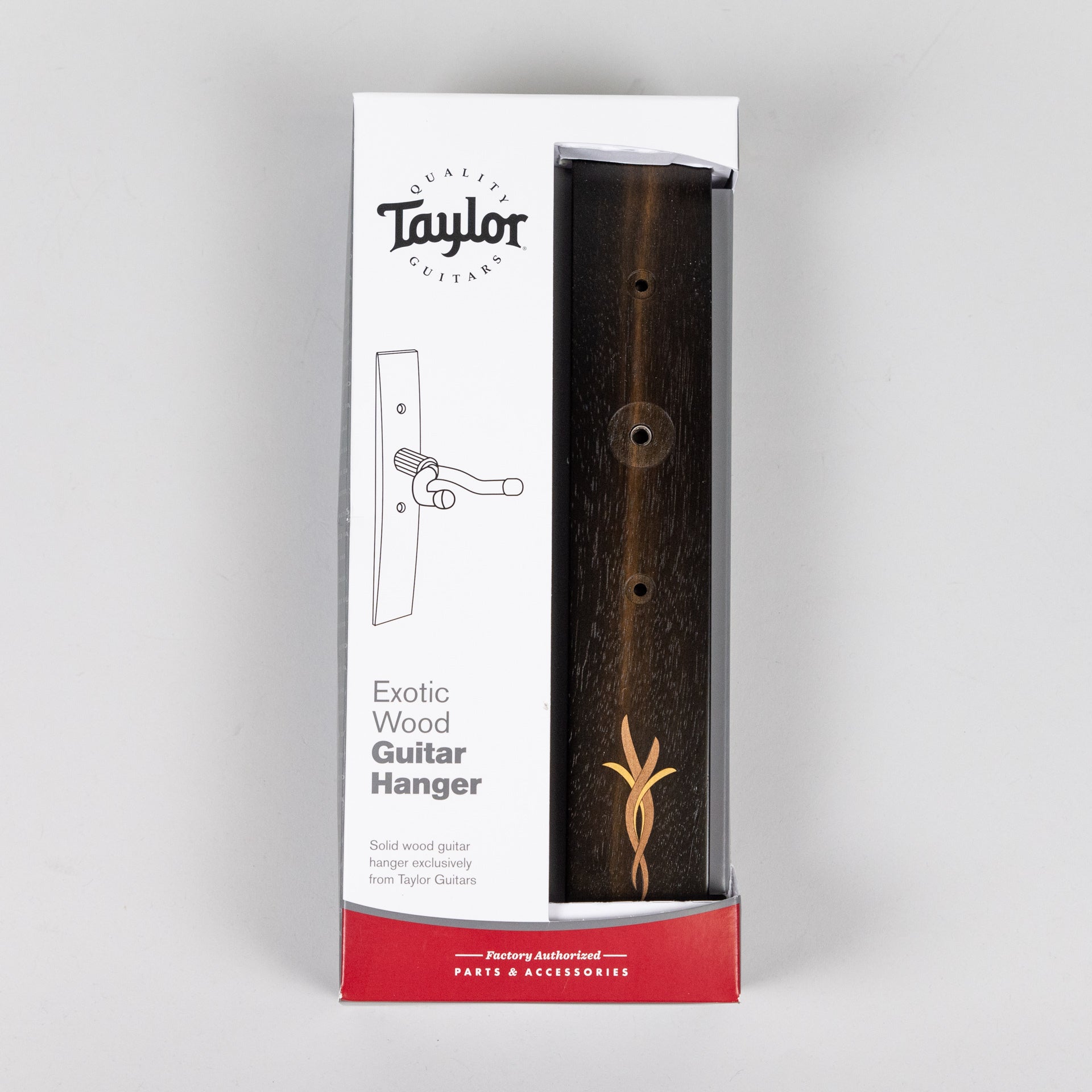 Taylor Ebony Acoustic Guitar Hanger, Bouquet, Myrtlewood/Boxwood Inlay