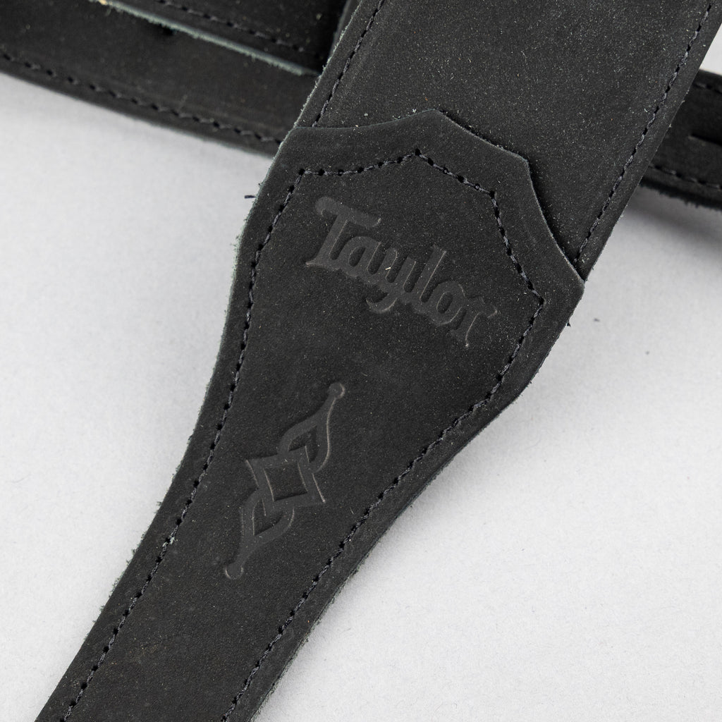 Taylor Gemstone 2.5" Sanded Leather Guitar Strap, Black