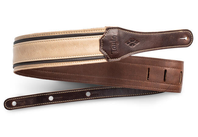 Taylor Reflections 2.5" Leather Guitar Strap, Spruce/Ebony