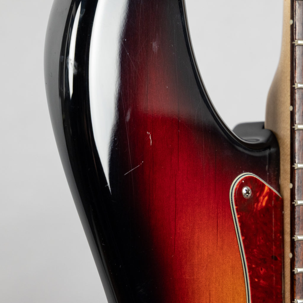 Used 2008 Fender American Deluxe Jazz Bass, 3-Tone Sunburst, w/Hardshell Case