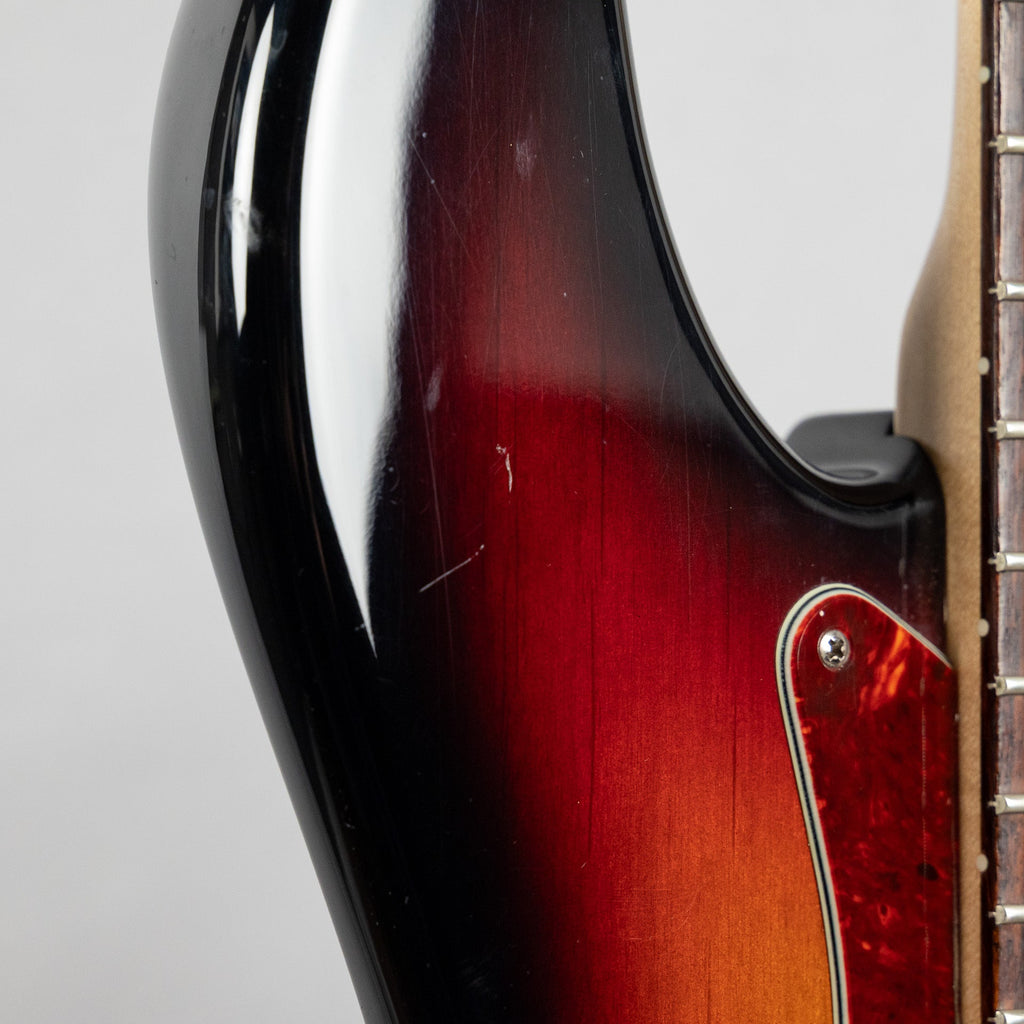 Used 2008 Fender American Deluxe Jazz Bass, 3-Tone Sunburst, w/Hardshell Case