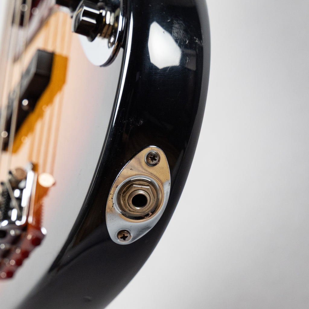 Used 2008 Fender American Deluxe Jazz Bass, 3-Tone Sunburst, w/Hardshell Case