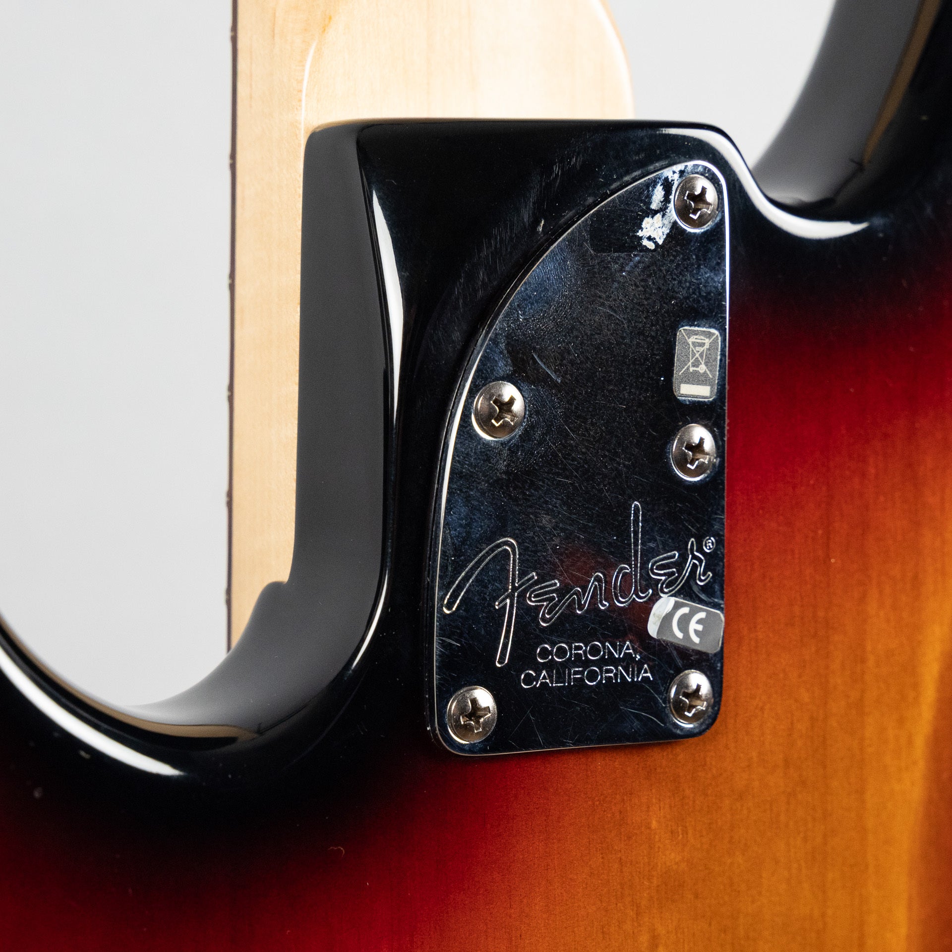 Used 2008 Fender American Deluxe Jazz Bass, 3-Tone Sunburst, w/Hardshell Case