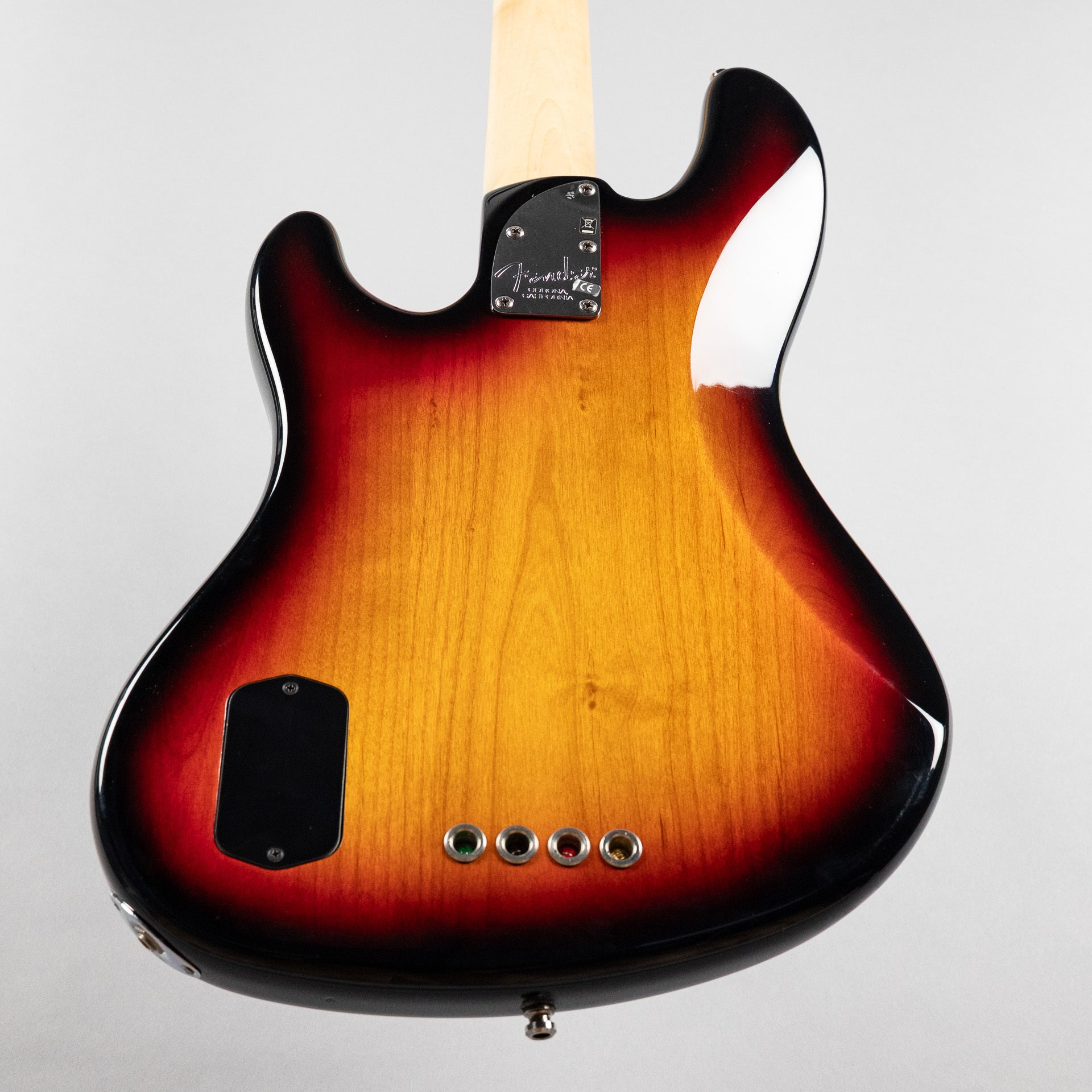 Used 2008 Fender American Deluxe Jazz Bass, 3-Tone Sunburst, w/Hardshell Case