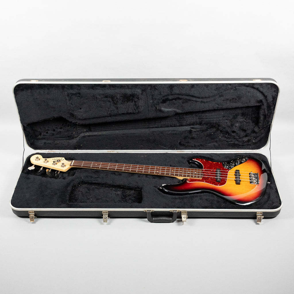 Used 2008 Fender American Deluxe Jazz Bass, 3-Tone Sunburst, w/Hardshell Case