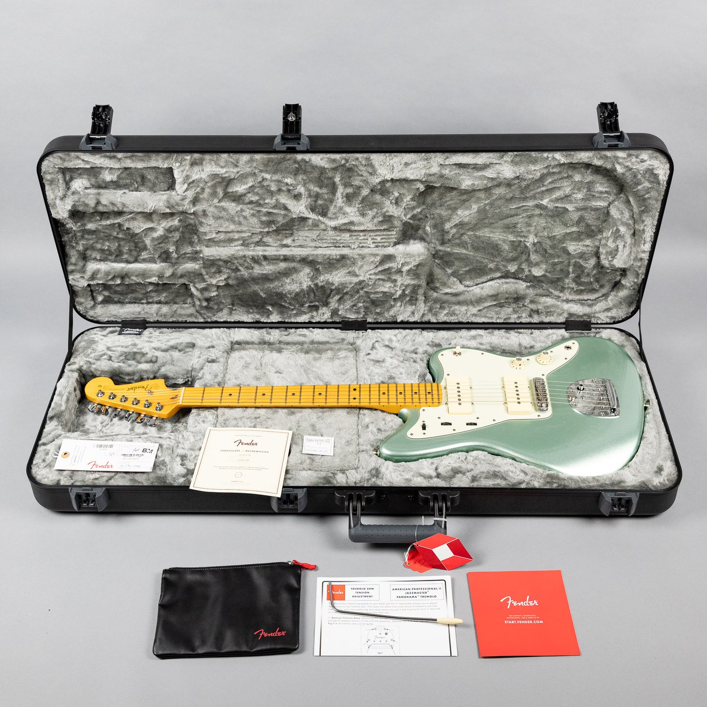 Used Fender American Professional II Jazzmaster, Mystic Green w/Case