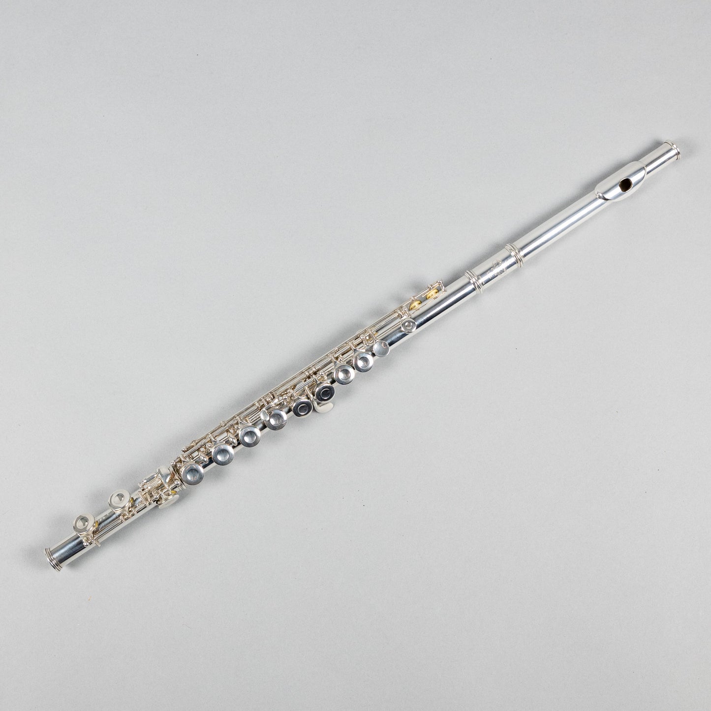 Used H. Bettoney Sterling Silver Closed Hole Flute W/Case