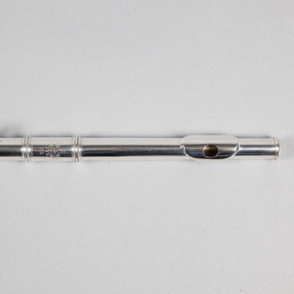 Used H. Bettoney Sterling Silver Closed Hole Flute W/Case