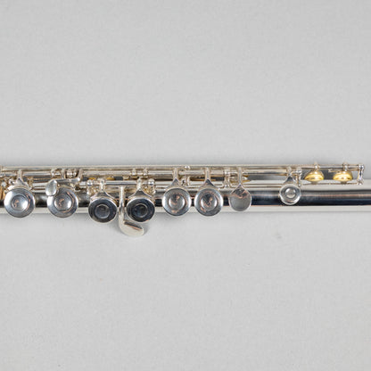 Used H. Bettoney Sterling Silver Closed Hole Flute W/Case