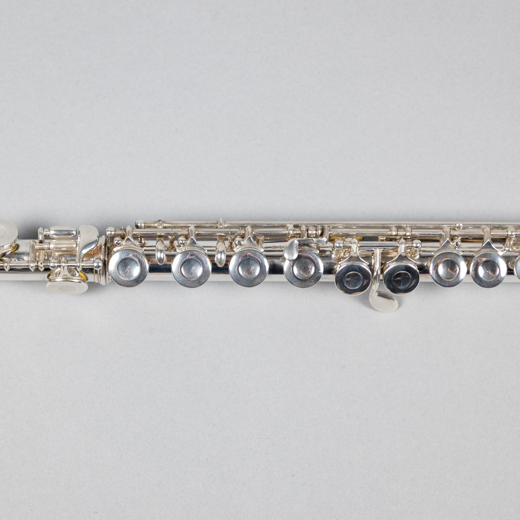 Used H. Bettoney Sterling Silver Closed Hole Flute W/Case