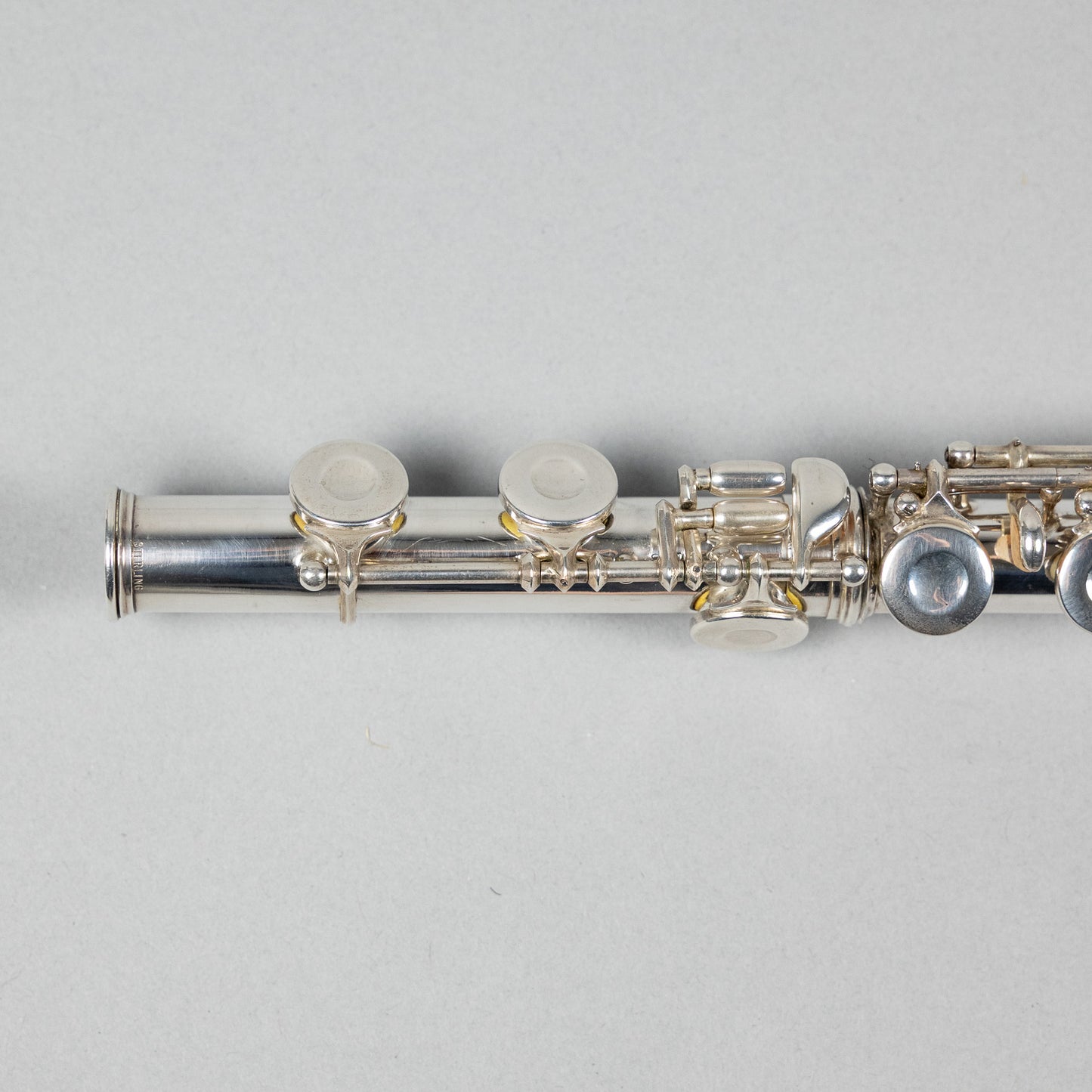 Used H. Bettoney Sterling Silver Closed Hole Flute W/Case