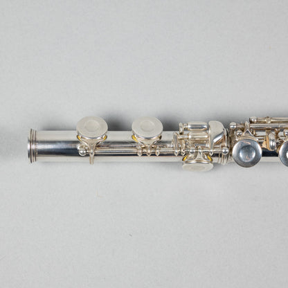 Used H. Bettoney Sterling Silver Closed Hole Flute W/Case